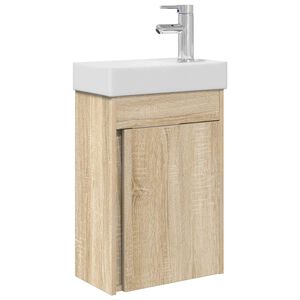 vidaXL Badkamermeubel met kraan Sonoma Eiken 40,5 x 22,5 x 62 cm