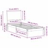 vidaXL Bedframe Bruin en zwart 75 x 190 cm Massief grenenhout