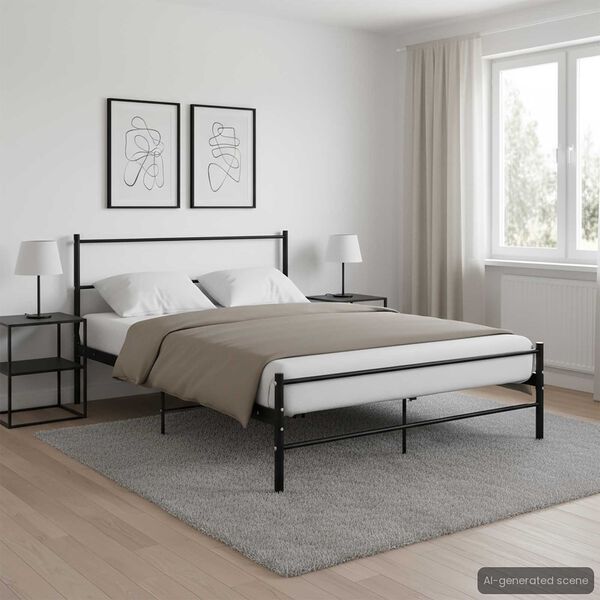 vidaXL Bedframe metaal zwart 120x200 cm