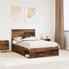 vidaXL Bedframe met hoofdeinde Oudhout 120 x 190 cm Massief grenenhout