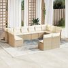 vidaXL 12-delige Loungeset met kussens poly rattan beige