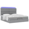 vidaXL Ottoman bed met matras en LED's 160x200cm stof lichtgrijs