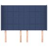 vidaXL Hoofdbord met randen 147x16x118/128 cm stof blauw