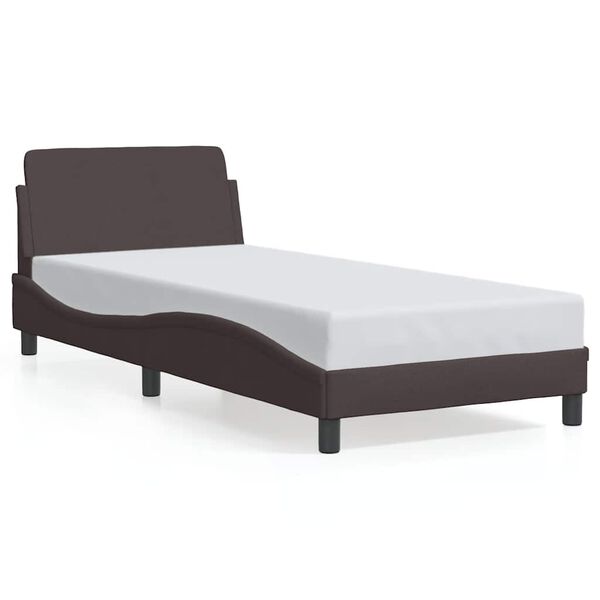 vidaXL Bedframe "Dover" 90x200 cm stof donkerbruin