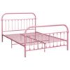 vidaXL Bedframe metaal roze 140x200 cm