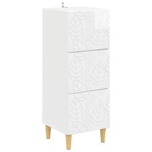 vidaXL Ladenkast Hoogglans Wit 33 x 34,5 x 90 cm Bewerkt hout