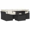 vidaXL Tuin Sofa Set 7 st Zwart en Cr&egrave;me poly rattan