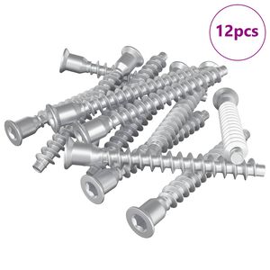 vidaXL Bevestigingsschroeven 12 pcs Zilver Metaal