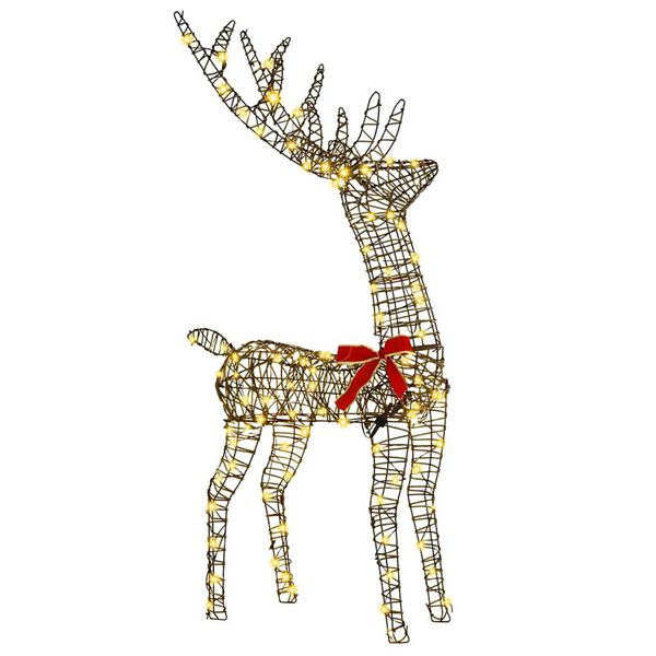 vidaXL Rendier Familie 3 pcs Warmwit 67 x 26 x 127 cm Rattan