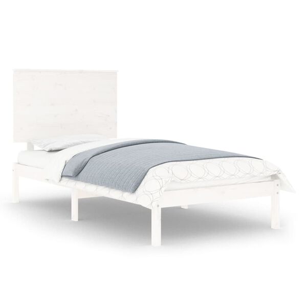 vidaXL Bedframe zonder matras massief grenenhout wit 140x200 cm