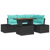 vidaXL Tuinbankenset 5 st 4-Aantal zitplaatsen Zwart poly rattan