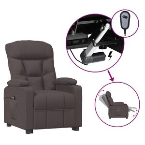 vidaXL Fauteuil verstelbaar elektrisch stof donkerbruin