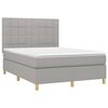 vidaXL Boxspring met matras en LED stof lichtgrijs 140x190 cm