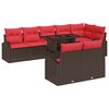 vidaXL Tuin Sofa Set met opslag 9 pcs Bruin Poly riet