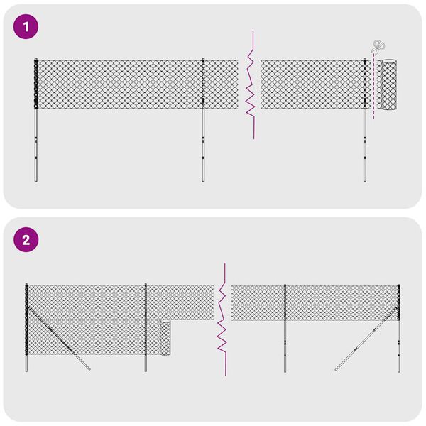 vidaXL Draadgaashek met flens 1,4x10 m antracietkleurig