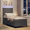 vidaXL LED Box Spring Bed Lichtgrijs en wit. 90 x 190 cm Katoen Stof