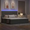 vidaXL Opbergbed met LED met matras Lichtgrijs 200 x 200 cm Polyester