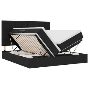 vidaXL LED Opslagbed met Matras Zwart 180 x 200 cm Stof