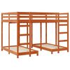 vidaXL Drie-hoog Bunk Bed Frame Wasbruin 140 x 200 cm