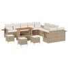 vidaXL Tuinbankenset 14 pcs Beige poly rattan