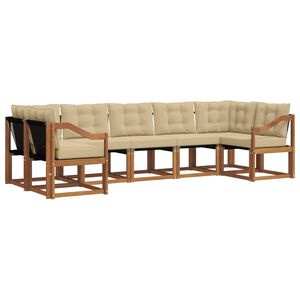 vidaXL Buiten bankenset 7 st Natuurlijk en Beige