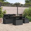 vidaXL Tuin Sofa Set met kussen 6 pcs Zwart