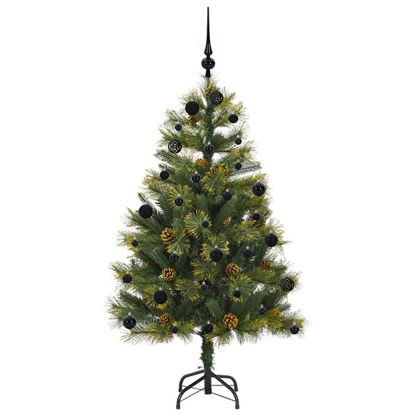vidaXL Kunstmatige Scharnier Kerstboom met Cones Groen 150 cm