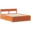 vidaXL Bedframe zonder matras massief grenenhout wasbruin 135x190 cm