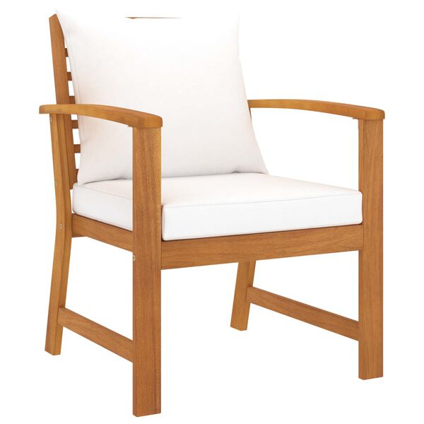 vidaXL 5-delige Loungeset met kussens massief acaciahout