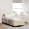 vidaXL Boxspring bed met matras met hoofdeinde Cr&egrave;me 80 x 200 cm Stof