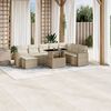 vidaXL 9-delige Loungeset met kussens poly rattan beige