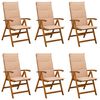 vidaXL Recliner Tuinstoelen 6 st Naturel Massief Acaciahout