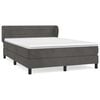 vidaXL Boxspring met matras fluweel donkergrijs 140x190 cm