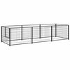 vidaXL Hondenkennel 3 m&sup2; staal zwart