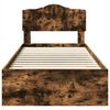 vidaXL Bedframe met hoofdeinde Gerookt eiken 90 x 190 cm Bewerkt hout