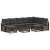 vidaXL Tuinbankenset 10 pcs Grijs poly rattan