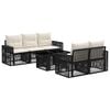 vidaXL Tuinbankenset 6 st Zwart en Cream Wit poly rattan