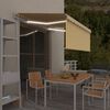 vidaXL Luifel automatisch met gordijn LED windsensor 3x2,5 m geel wit