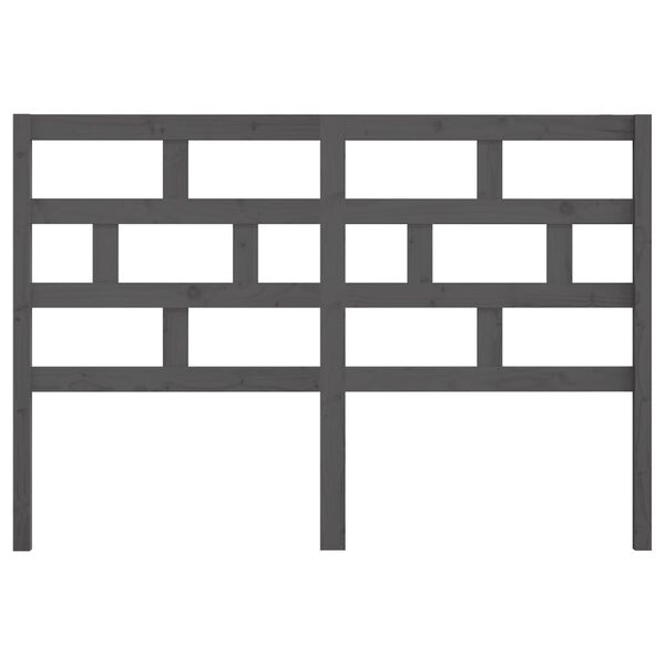 vidaXL Hoofdbord 156x4x100 cm massief grenenhout grijs