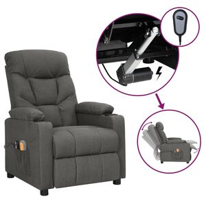 vidaXL Massagestoel elektrisch stof donkergrijs