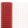 vidaXL Kippengaas 10x1,5 m staal met PVC coating rood