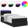 vidaXL Ottoman bed met matras en LED's 100x200 cm stof zwart