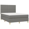 vidaXL Boxspring met matras stof donkergrijs 140x190 cm
