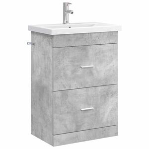 vidaXL Badkamermeubelset Betongrijs 61 x 40 x 84,5 cm Bewerkt hout