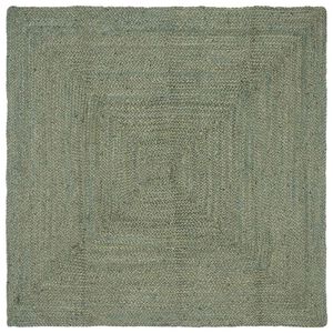 vidaXL Gebied Tapijt Olijfgroen 160 x 160 cm Jute