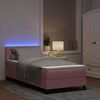vidaXL LED Box Spring Bed met matras Roze 90 x 190 cm Fluweel