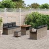 vidaXL Tuinbankenset met kussen 9 pcs Grijs poly rattan