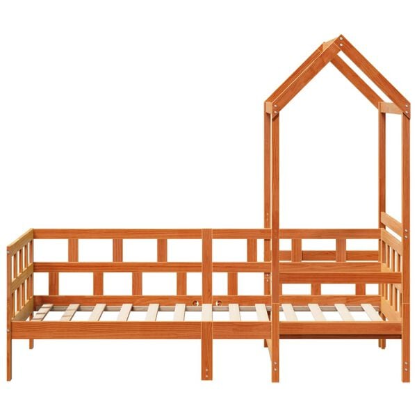 vidaXL Kinderbed met huisje massief grenenhout wasbruin 80x200 cm