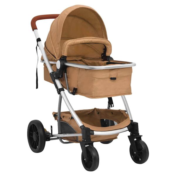 vidaXL Kinderwagen 2-in-1 aluminium taupe