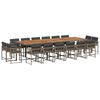 vidaXL 17-delige Tuinset met kussens poly rattan grijs